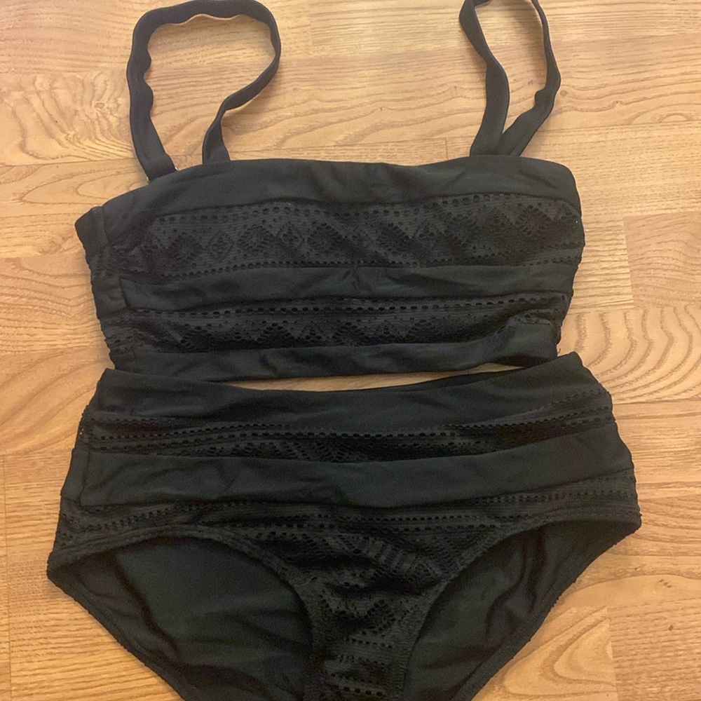 Black Textured Bikini
